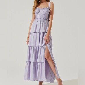 ASTR The Label Tempany Tiered Maxi Dress in Lilac